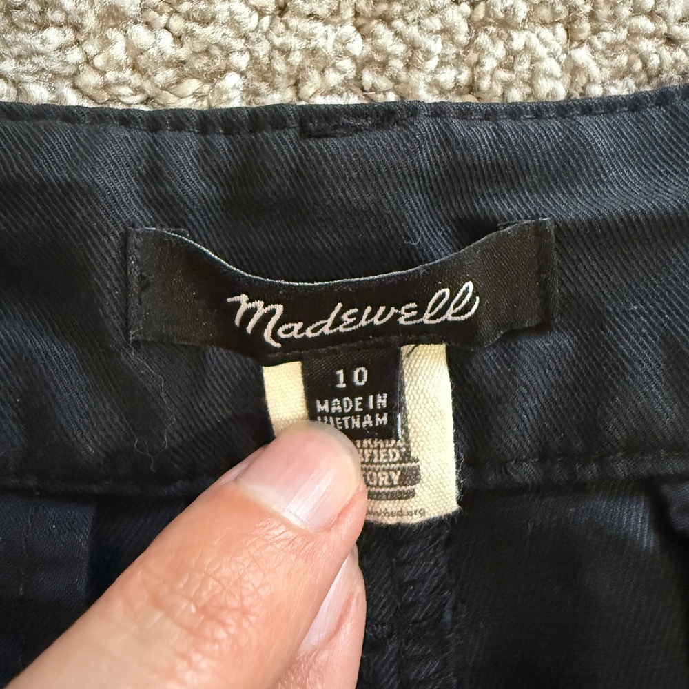 Madewell Harlow Black Wide Leg Pleated Linen Tencel Trousers Pants Size 10 Chic - Picture 7 of 11